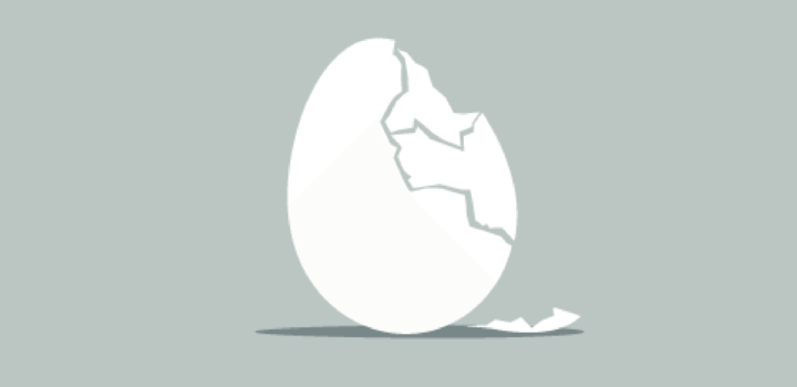 Cracked penguin's egg