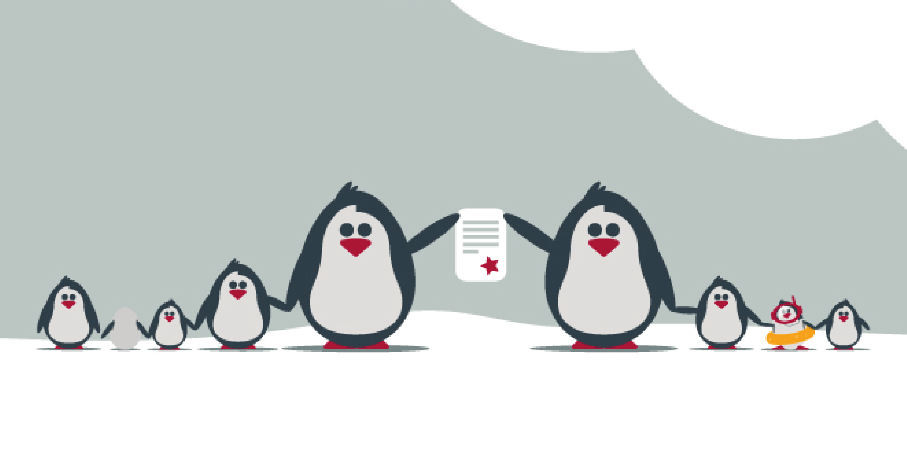 Penguins holding certificate
