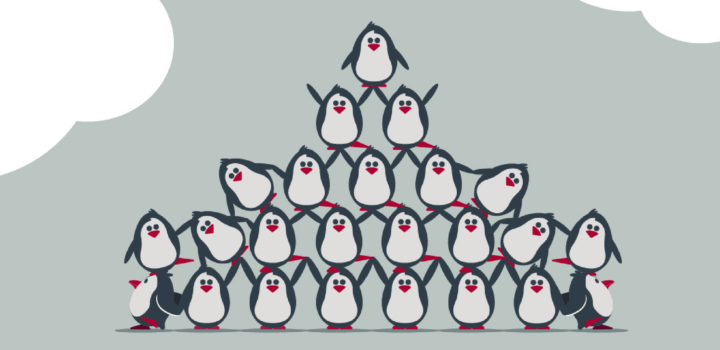 Team pyramid of penguins
