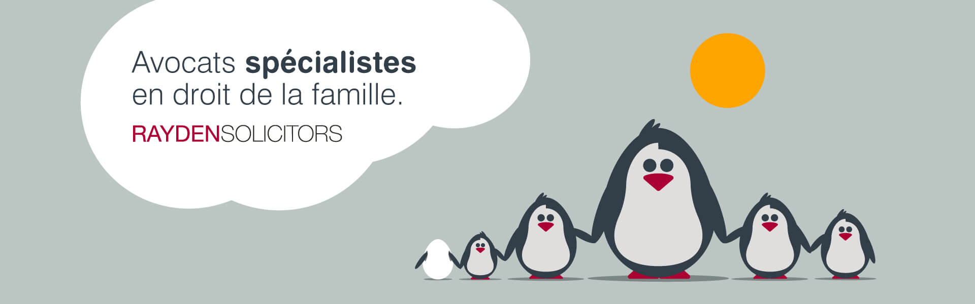 family of penguins holding hands under sun